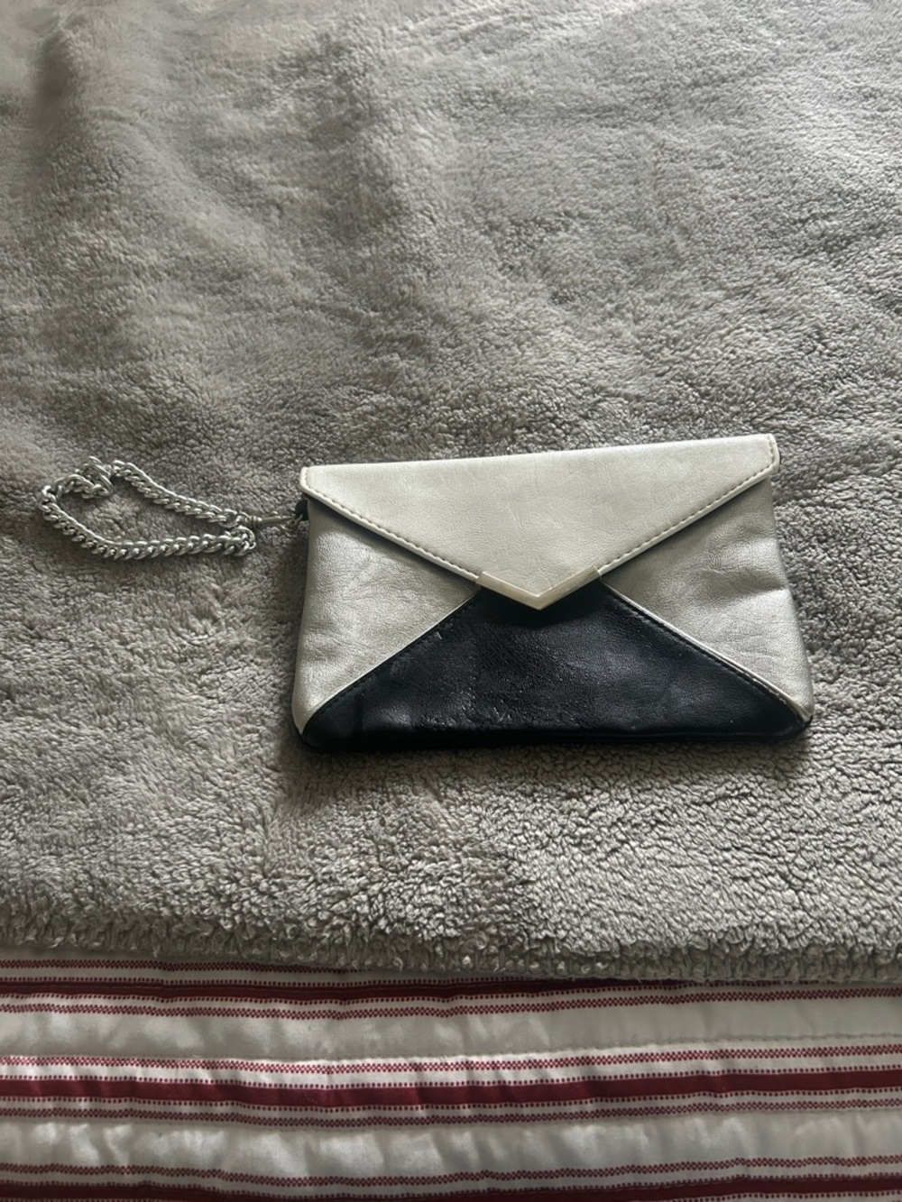 Express Two-Tone Envelope Wristlet Clutch - White and Black